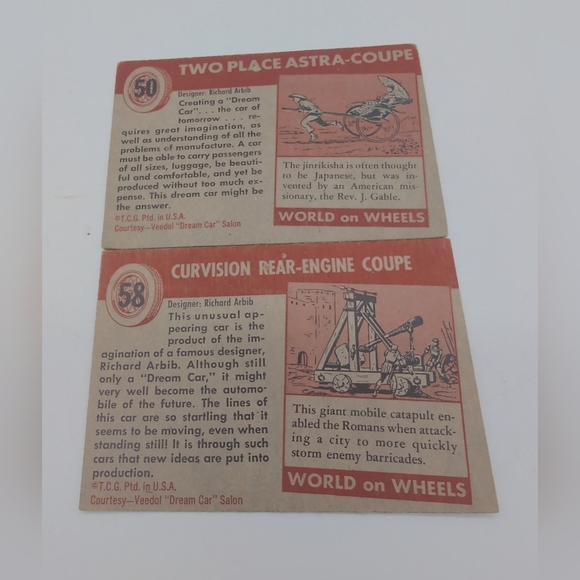 1954 Topps Car Card Set 6 Prototypes  Cemo Turbo, Lucciola, Allen Williams++ - Picture 8 of 8